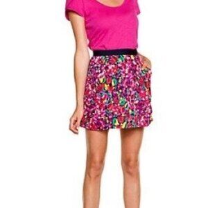 EUC Lilly Pulitzer Mini Skirt Clover Multi Wild Confetti, Sz 6